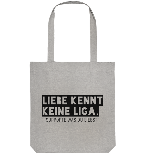 N.O.S.W. BLOCK Fanblock Tote-Bag "LIEBE KENNT KEINE LIGA." Organic Baumwolltasche heather grau