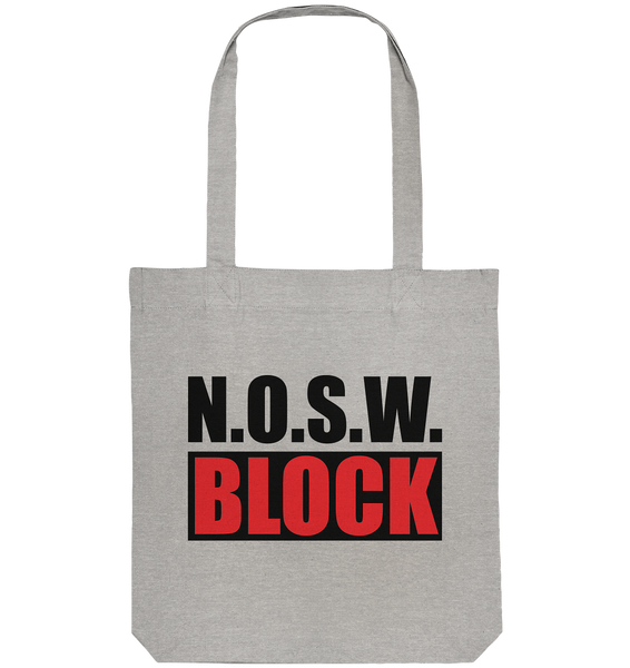 N.O.S.W. BLOCK Organic Tote-Bag N.O.S.W. BLOCK LOGO Baumwolltasche heather grey