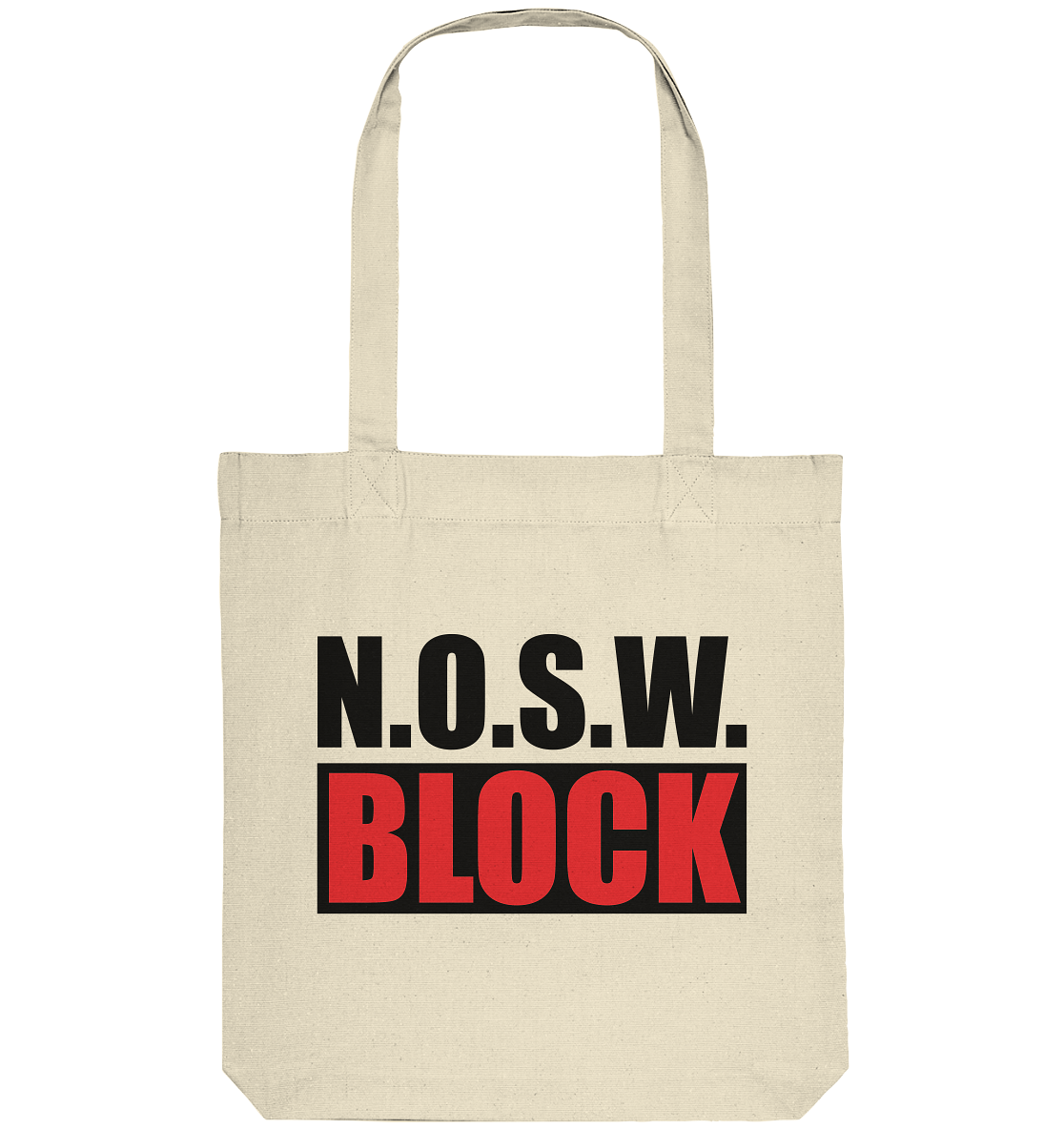 N.O.S.W. BLOCK Organic Tote-Bag N.O.S.W. BLOCK LOGO Baumwolltasche natural raw