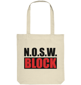 N.O.S.W. BLOCK Organic Tote-Bag N.O.S.W. BLOCK LOGO Baumwolltasche natural raw