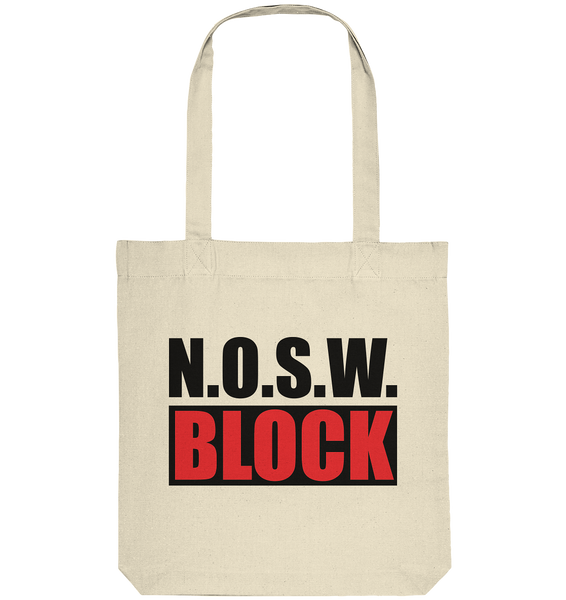 N.O.S.W. BLOCK Organic Tote-Bag N.O.S.W. BLOCK LOGO Baumwolltasche natural raw