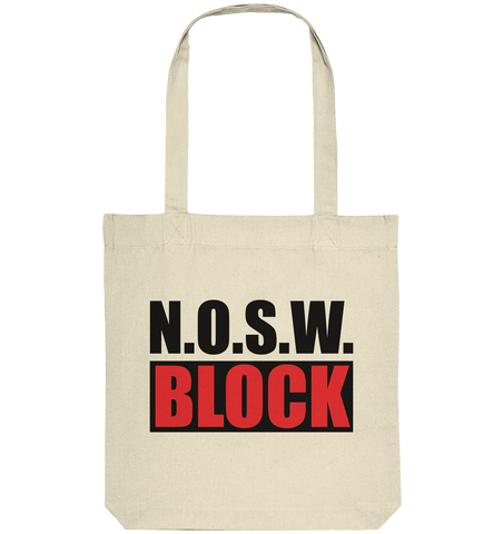 N.O.S.W. BLOCK Organic Tote-Bag N.O.S.W. BLOCK LOGO Baumwolltasche natural raw