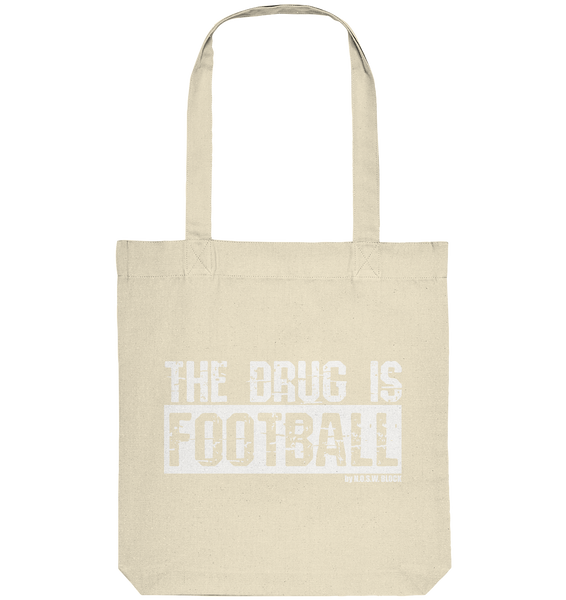 N.O.S.W. BLOCK Fanblock Tote-Bag "The Drug is Football" Organic Baumwolltasche natural