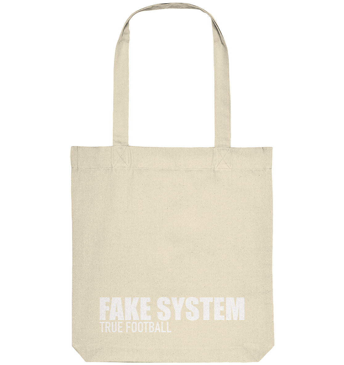 BLOCK.FC Hoodie "FAKE SYSTEM TRUE FOOTBALL" Männer Organic Fashion Kapuzenpullover (85% Bio-Baumwolle, 15% recyceltes Polyester) - Organic Tote-Bag