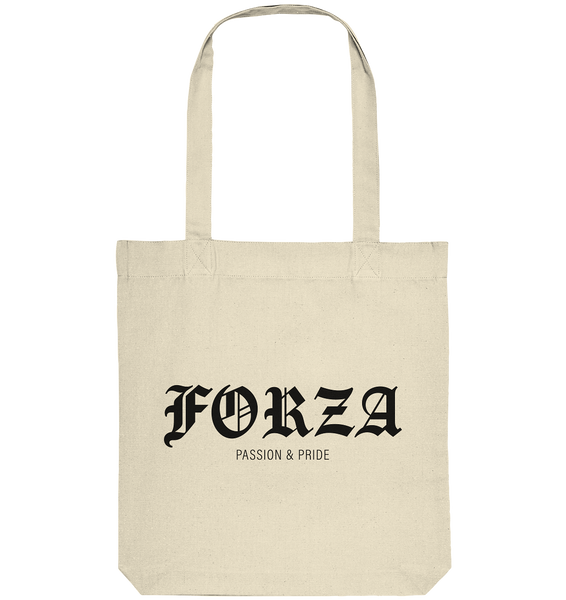 RIOT//GROUNDS Tote-Bag "FORZA PASSION & PRIDE" Organic Baumwolltasche natural raw