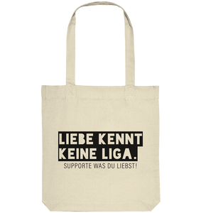 N.O.S.W. BLOCK Fanblock Tote-Bag "LIEBE KENNT KEINE LIGA." Organic Baumwolltasche natural