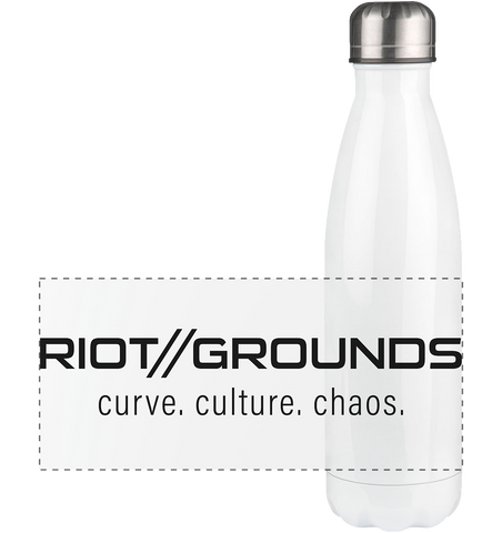 RIOT//GROUNDS Trinkflasche Edelstahl "RIOT//GROUNDS curve. culture. chaos." Panorama Thermoflasche 500ml