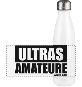 N.O.S.W. BLOCK Trinkflasche Edelstahl "ULTRAS AMATEURE" Panorama Thermoflasche 500ml weiss