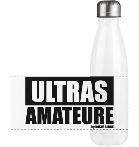 N.O.S.W. BLOCK Trinkflasche Edelstahl "ULTRAS AMATEURE" Panorama Thermoflasche 500ml weiss
