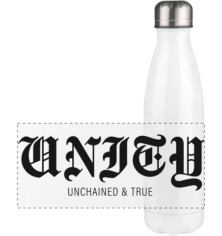 RIOT//GROUNDS Trinkflasche Edelstahl "UNITY UNCHAINED & TRUE" Panorama Thermoflasche 500ml