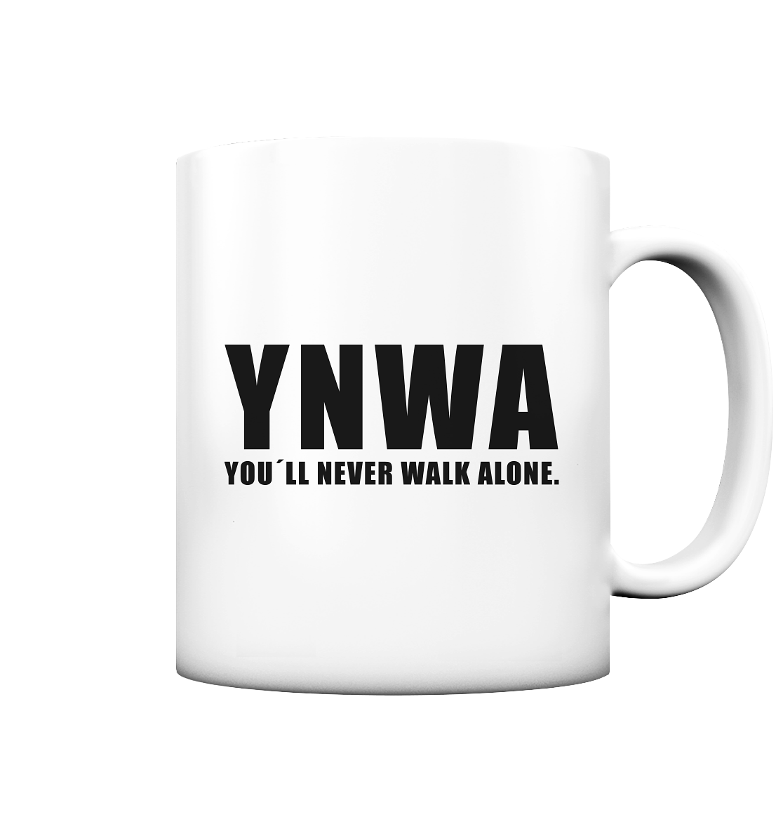 N.O.S.W. BLOCK Fanblock Kaffeetasse "YNWA" 330 ml Tasse weiß matt