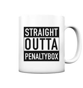 N.O.S.W. BLOCK Fanblock Kaffeetasse "STRAIGHT OUTTA PENALTYBOX" 330 ml Tasse weiß matt