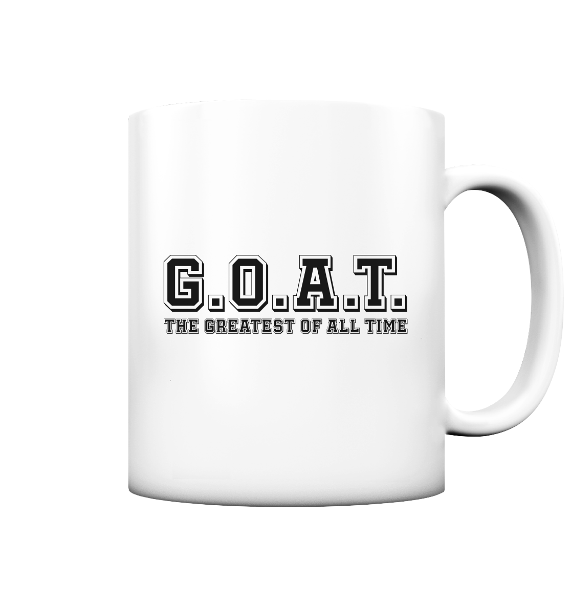 N.O.S.W. BLOCK Teamsport Kaffeetasse  "G.O.A.T."  330 ml Tasse weiß matt