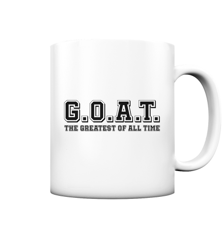 N.O.S.W. BLOCK Teamsport Kaffeetasse  "G.O.A.T."  330 ml Tasse weiß matt