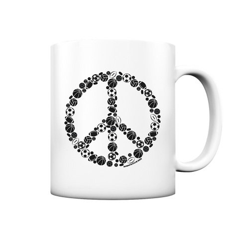 N.O.S.W. BLOCK Kaffeetasse "SPORTS FOR PEACE" 330 ml Tasse weiß matt