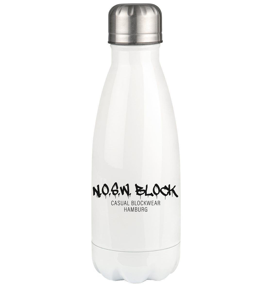 N.O.S.W. BLOCK Trinkflasche Edelstahl  "N.O.S.W. BLOCK CASUAL BLOCKWEAR HAMBURG" Thermoflasche 350ml