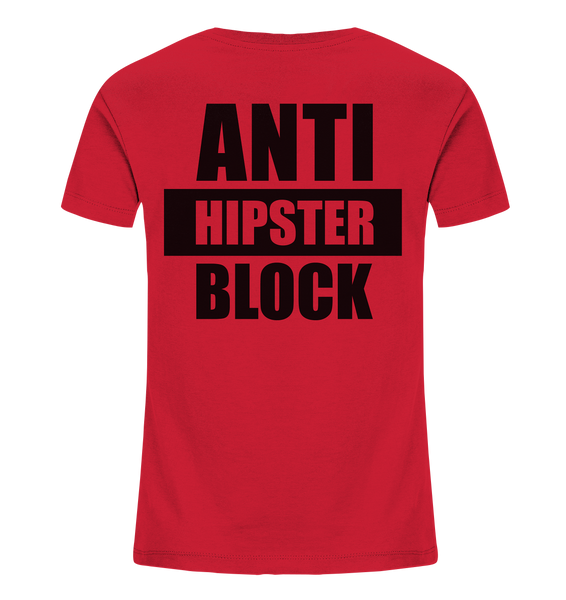 N.O.S.W. BLOCK Fanblock Shirt "ANTI HIPSTER BLOCK" Kids UNISEX Organic T-Shirt rot