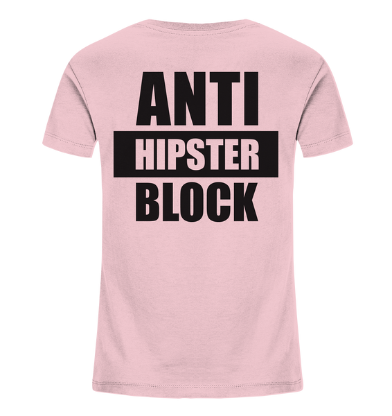 N.O.S.W. BLOCK Fanblock Shirt "ANTI HIPSTER BLOCK" Kids UNISEX Organic T-Shirt pink