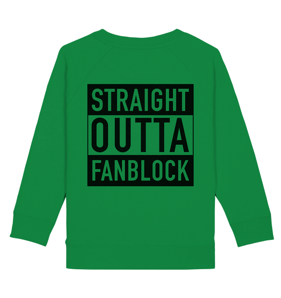 N.O.S.W. BLOCK Fanblock Sweater "STRAIGHT OUTTA FANBLOCK" Kids UNISEX Organic Sweatshirt grün