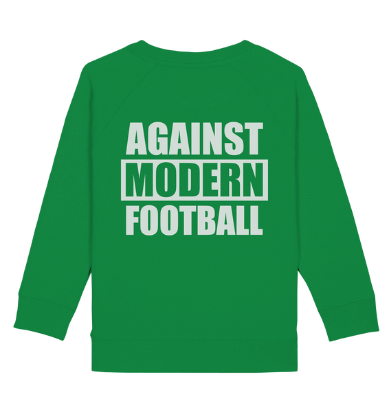 N.O.S.W. BLOCK Fanblock Sweater "AGAINST MODERN FOOTBALL" Kids UNISEX Organic Sweatshirt grün