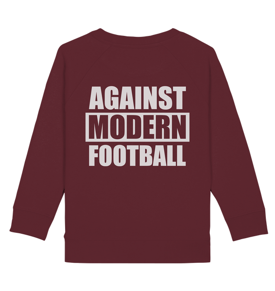 N.O.S.W. BLOCK Fanblock Sweater "AGAINST MODERN FOOTBALL" Kids UNISEX Organic Sweatshirt weinrot