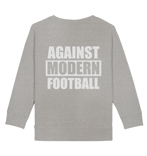 N.O.S.W. BLOCK Fanblock Sweater "AGAINST MODERN FOOTBALL" Kids UNISEX Organic Sweatshirt heather grau