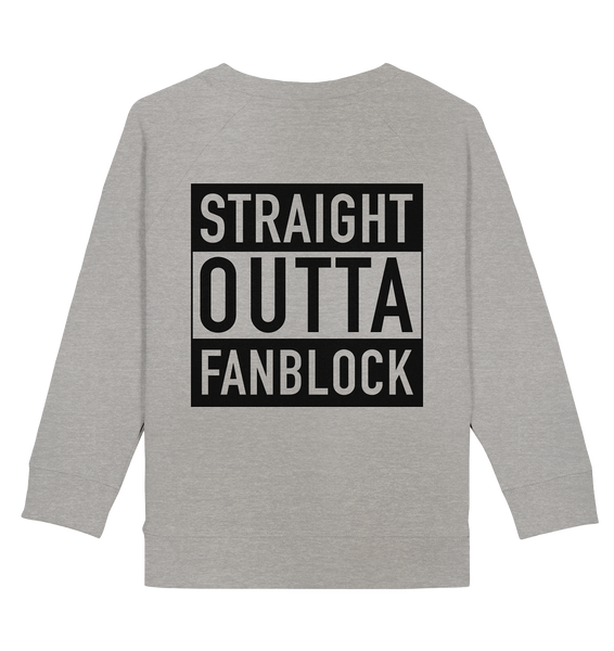 N.O.S.W. BLOCK Fanblock Sweater "STRAIGHT OUTTA FANBLOCK" Kids UNISEX Organic Sweatshirt heather grau