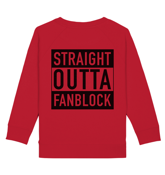 N.O.S.W. BLOCK Fanblock Sweater "STRAIGHT OUTTA FANBLOCK" Kids UNISEX Organic Sweatshirt rot