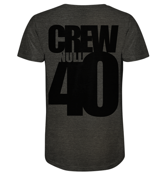 N.O.S.W. BLOCK Shirt "CREW NULL40" beidseitig bedrucktes Männer Organic V-Neck T-Shirt dark heather grau