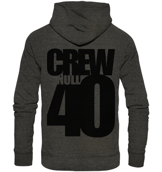 N.O.S.W. BLOCK Hoodie "CREW NULL40" Männer Organic Fashion Kapuzenpullover dark heather grau