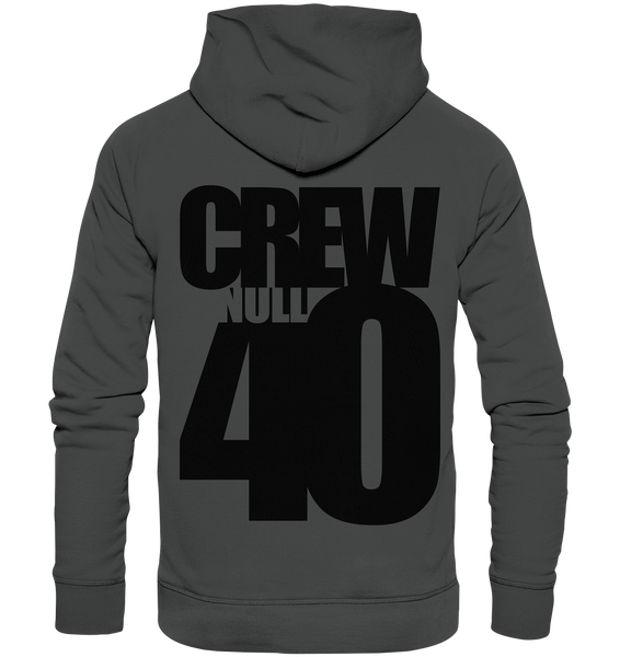 N.O.S.W. BLOCK Hoodie "CREW NULL40" Männer Organic Fashion Kapuzenpullover anthrazit