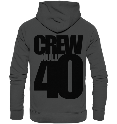 N.O.S.W. BLOCK Hoodie "CREW NULL40" Männer Organic Fashion Kapuzenpullover anthrazit