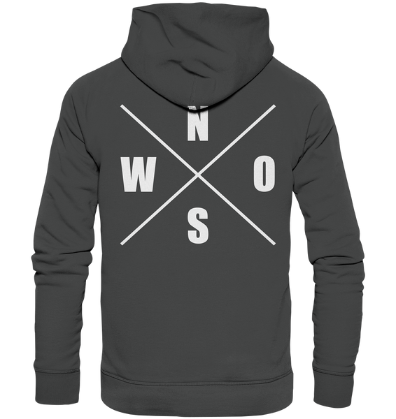 N.O.S.W. BLOCK Hoodie "N.O.S.W. ICON" @ Front & Back Männer Organic Fashion Kapuzenpullover anthrazit