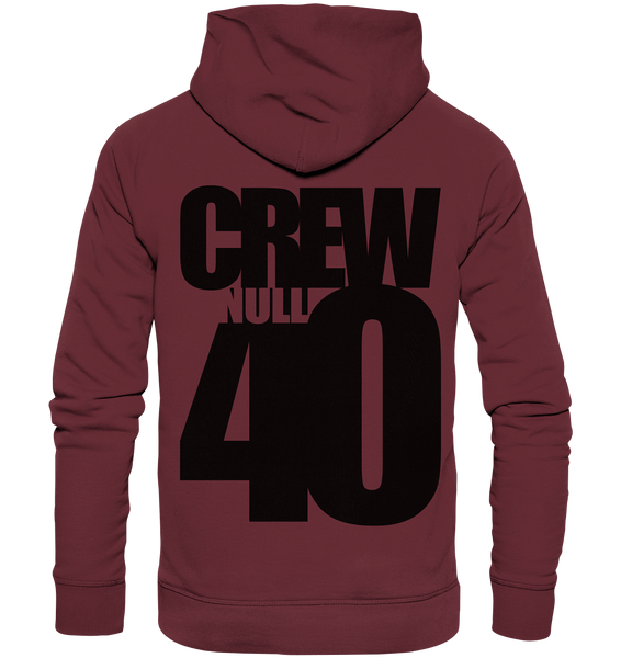 N.O.S.W. BLOCK Hoodie "CREW NULL40" Männer Organic Fashion Kapuzenpullover weinrot