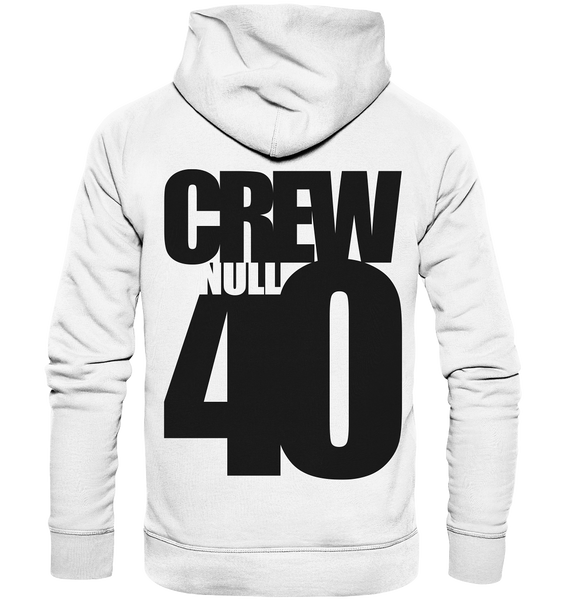 N.O.S.W. BLOCK Hoodie "CREW NULL40" Männer Organic Fashion Kapuzenpullover weiss