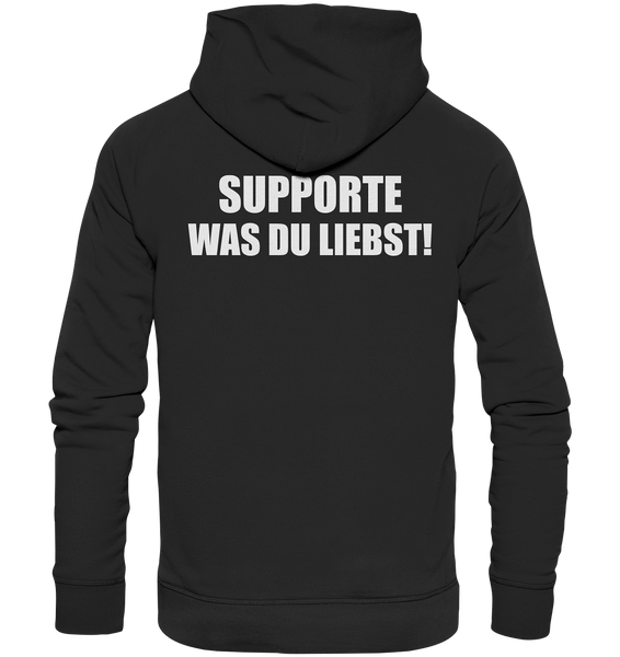 N.O.S.W. BLOCK Hoodie "N.O.S.W. ICON / SUPPORTE WAS DU LIEBST!" Männer Organic Kapuzenpullover schwarz