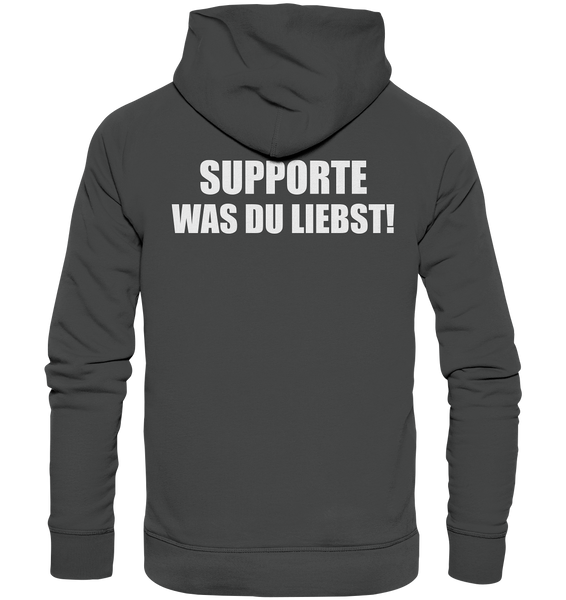 N.O.S.W. BLOCK Hoodie "N.O.S.W. ICON / SUPPORTE WAS DU LIEBST!" Männer Organic Kapuzenpullover anthrazit