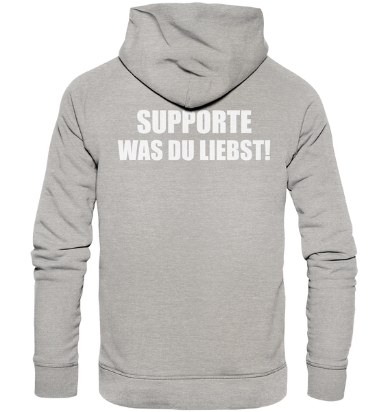 N.O.S.W. BLOCK Hoodie "N.O.S.W. ICON / SUPPORTE WAS DU LIEBST!" Männer Organic Kapuzenpullover heather grau