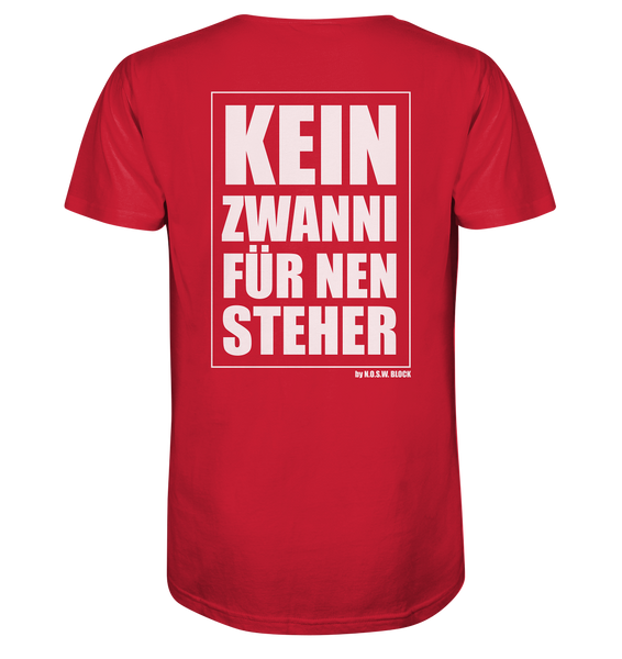 N.O.S.W. BLOCK Fanblock Shirt "KEIN ZWANNI FÜR NEN STEHER" Männer Organic T-Shirt rot