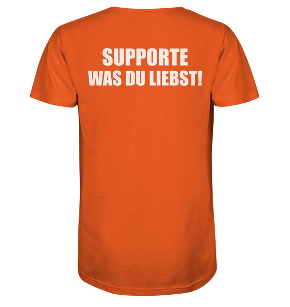 N.O.S.W. BLOCK Shirt "N.O.S.W. ICON / SUPPORTE WAS DU LIEBST!" Männer Organic T-Shirt orange