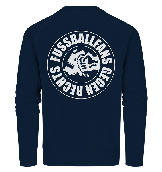 N.O.S.W. BLOCK Gegen Rechts Sweater "FUSSBALLFANS GEGEN RECHTS" beidseitig bedruckter Männer Organic Sweatshirt navy