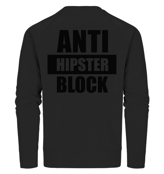 N.O.S.W. BLOCK Fanblock Sweater "ANTI HIPSTER BLOCK" Männer Organic Sweatshirt schwarz