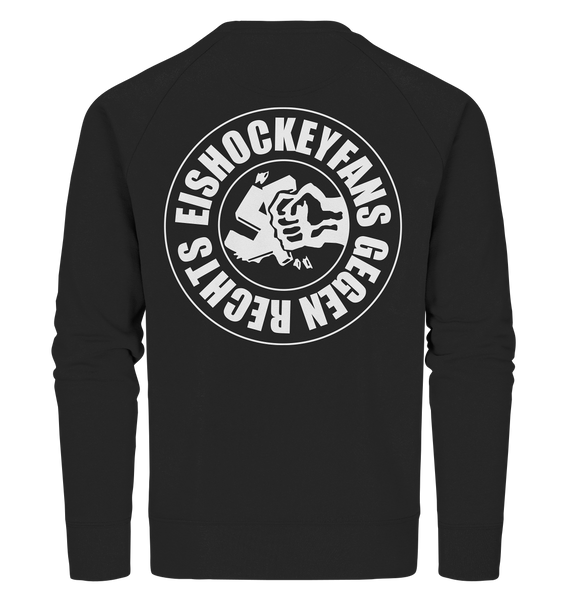 N.O.S.W. BLOCK Gegen Rechts Sweater "EISHOCKEYFANS GEGEN RECHTS" beidseitig bedrucktes Männer Organic Sweatshirt schwarz