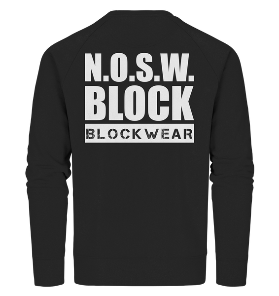 N.O.S.W. BLOCK Sweater "N.O.S.W. BLOCK BLOCKWEAR" Männer Organic Sweatshirt schwarz