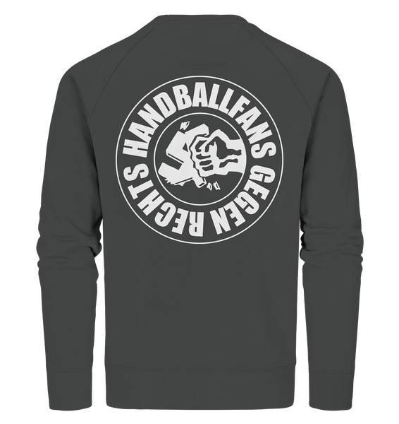 N.O.S.W. BLOCK Gegen Rechts Sweater "HANDBALLFANS GEGEN RECHTS" beidseitig bedrucktes Männer Organic Sweatshirt anthrazit