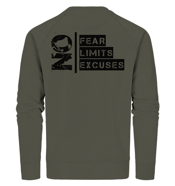 N.O.S.W. BLOCK Ultras Sweater "ULTRAS FOR REAL" beidseitig bedrucktes Männer Organic Sweatshirt khaki