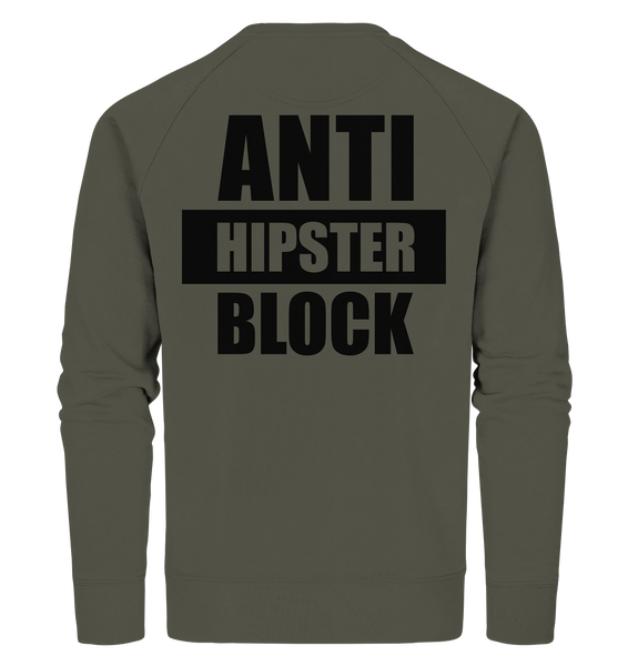 N.O.S.W. BLOCK Fanblock Sweater "ANTI HIPSTER BLOCK" Männer Organic Sweatshirt khaki