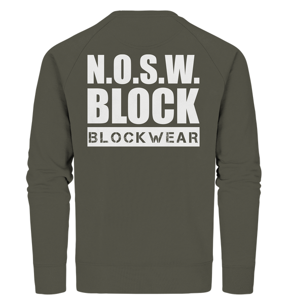 N.O.S.W. BLOCK Sweater "N.O.S.W. BLOCK BLOCKWEAR" Männer Organic Sweatshirt khaki