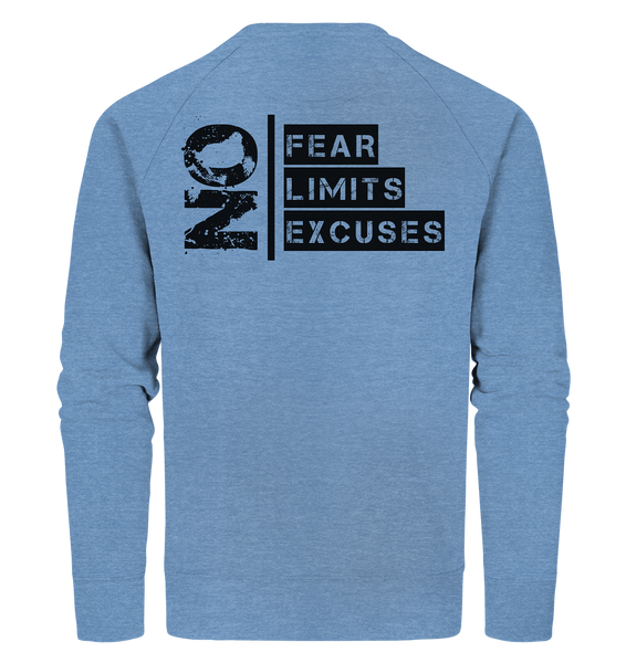 Ultras Sweater "ULTRAS FOR REAL" beidseitig bedrucktes Männer Organic Sweatshirt mid heather blau