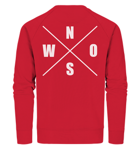 N.O.S.W. BLOCK Sweater "N.O.S.W. ICON" @ Front & Back Männer Organic Sweatshirt rot